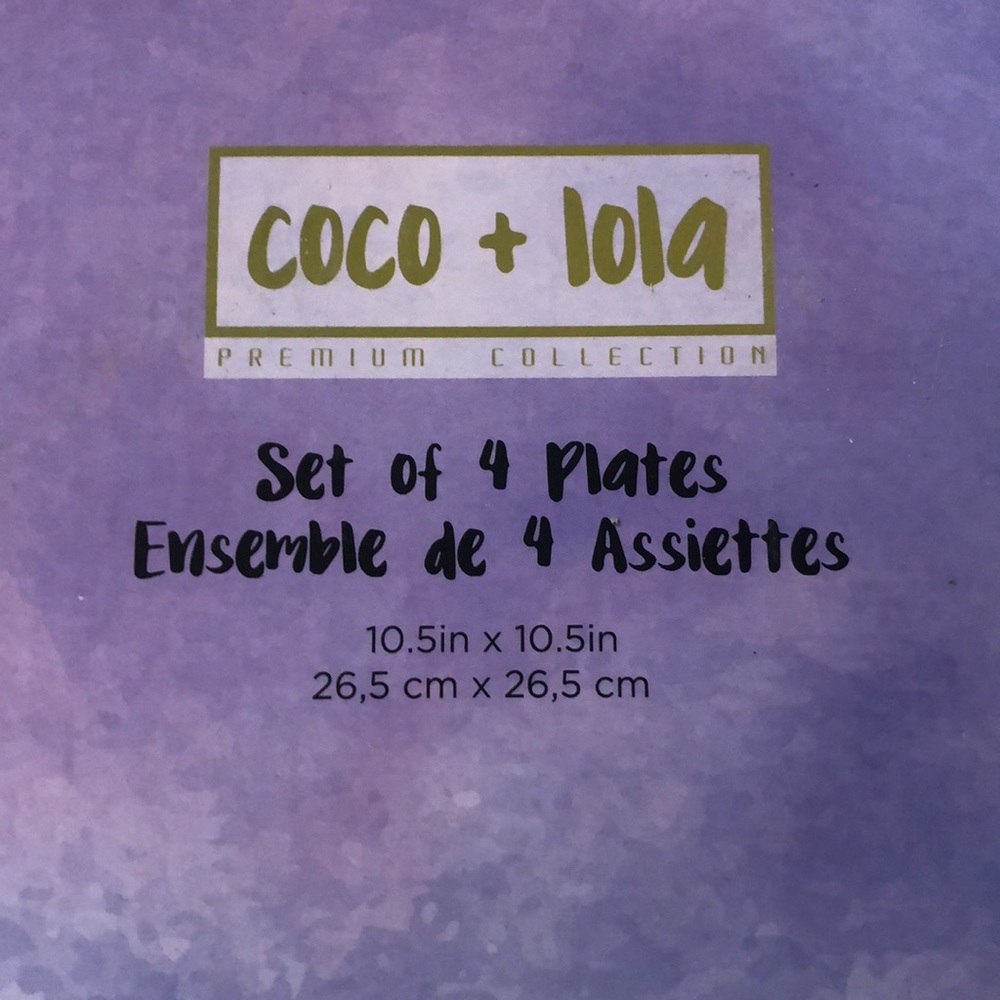 Skull butterfly set of 4 coco + Lola bone China plates 10.5 in nwt Halloween - Picture 2 of 4